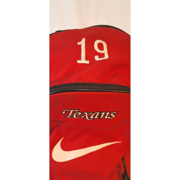 Nike Houston Texans Backpack Red Black Number 19 NFL Football Team Bag - Picture 3 of 8